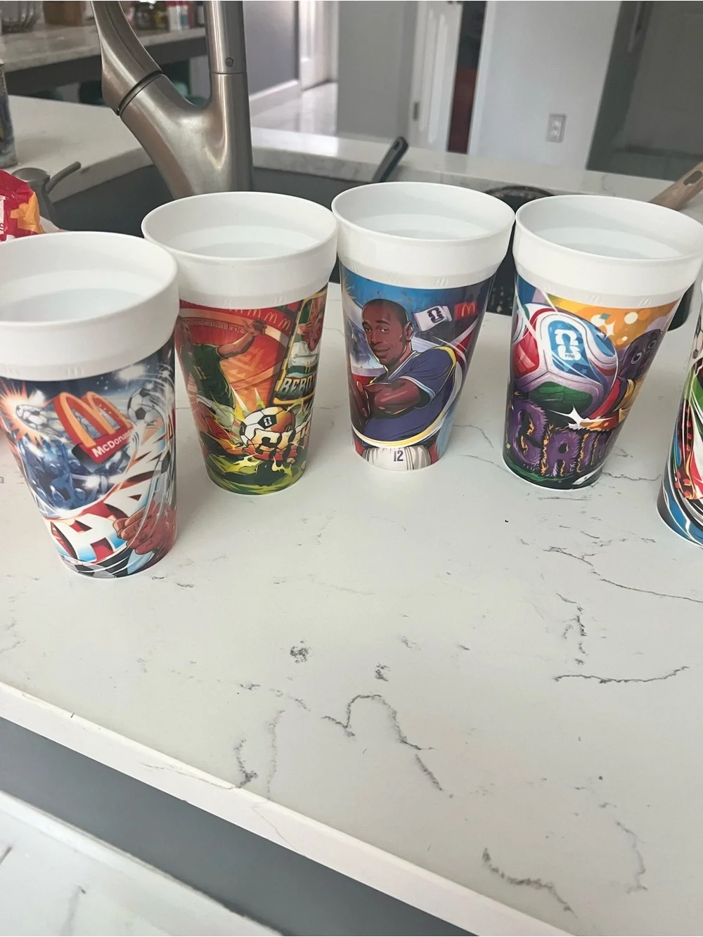 Disposable Comic-Themed White Party Cups with Multicolor Graphics - Pack